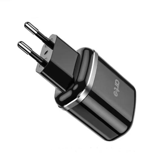 Caricabatteria da rete nero doppia USB serie Essential