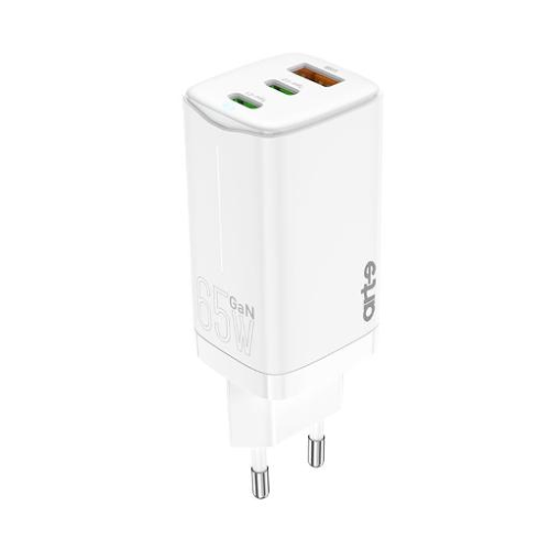 Caricabatteria GaN 65W bianco tripla USB serie Ultra