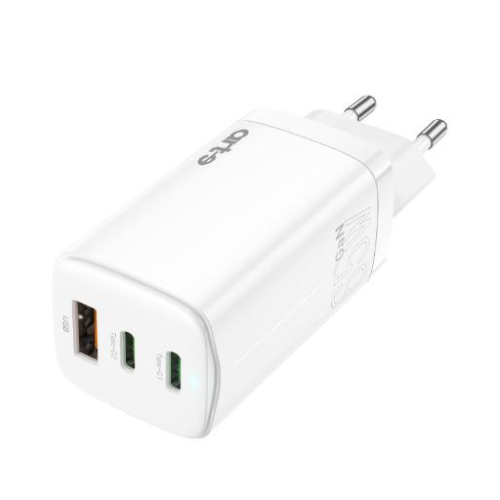 Caricabatteria GaN 65W bianco tripla USB serie Ultra