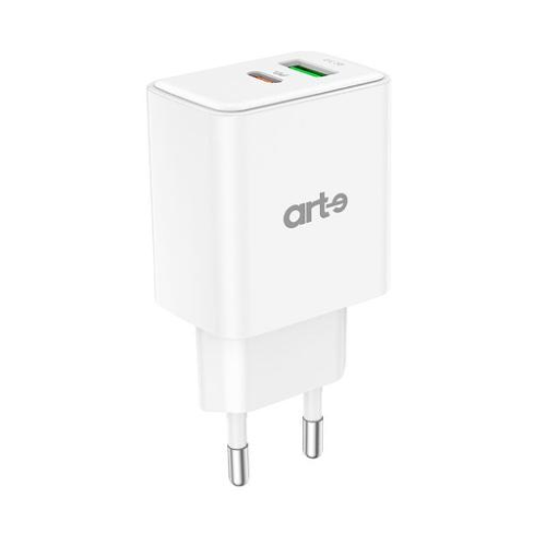 Caricabatteria da rete PD+QC bianco doppia USB serie Trendy