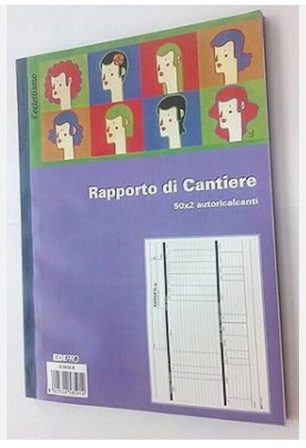 EDIPRO - E5859A - Blocco rapporto di cantiere 50x2 autoricalcante f.to 29,7x22 8023328585907